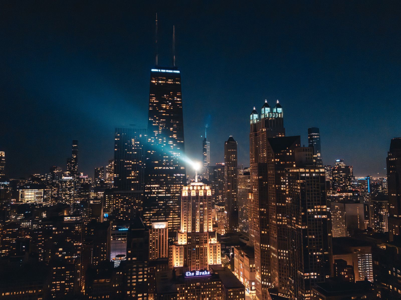 Downtown Chicago at night